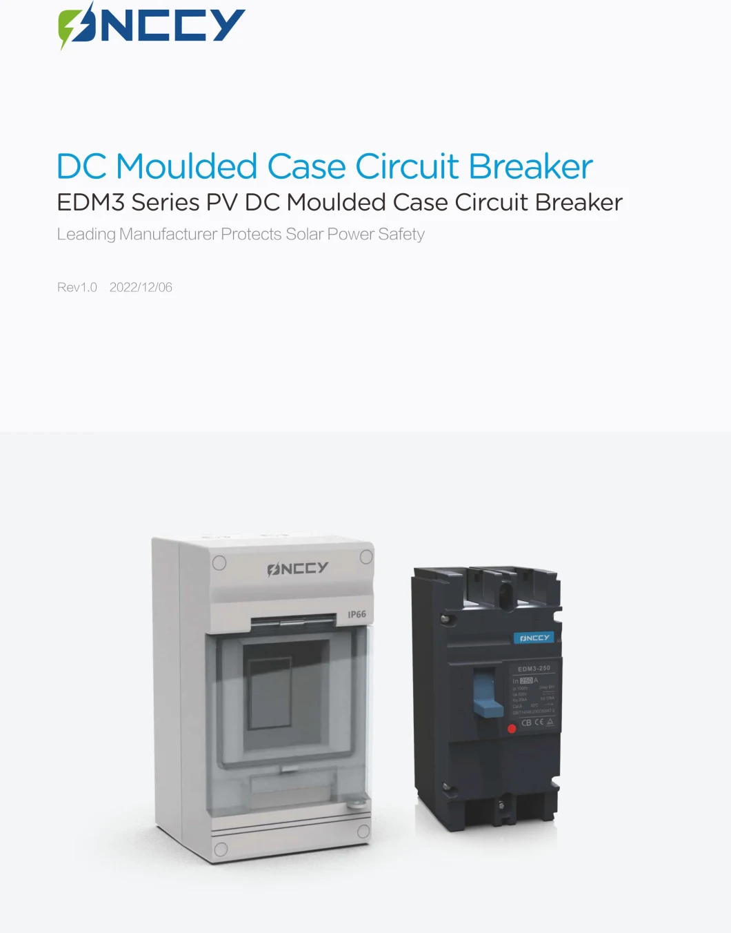 PV MCCB 1000V 1500V 250A 400A 630A DC Moulded Case Circuit Breaker