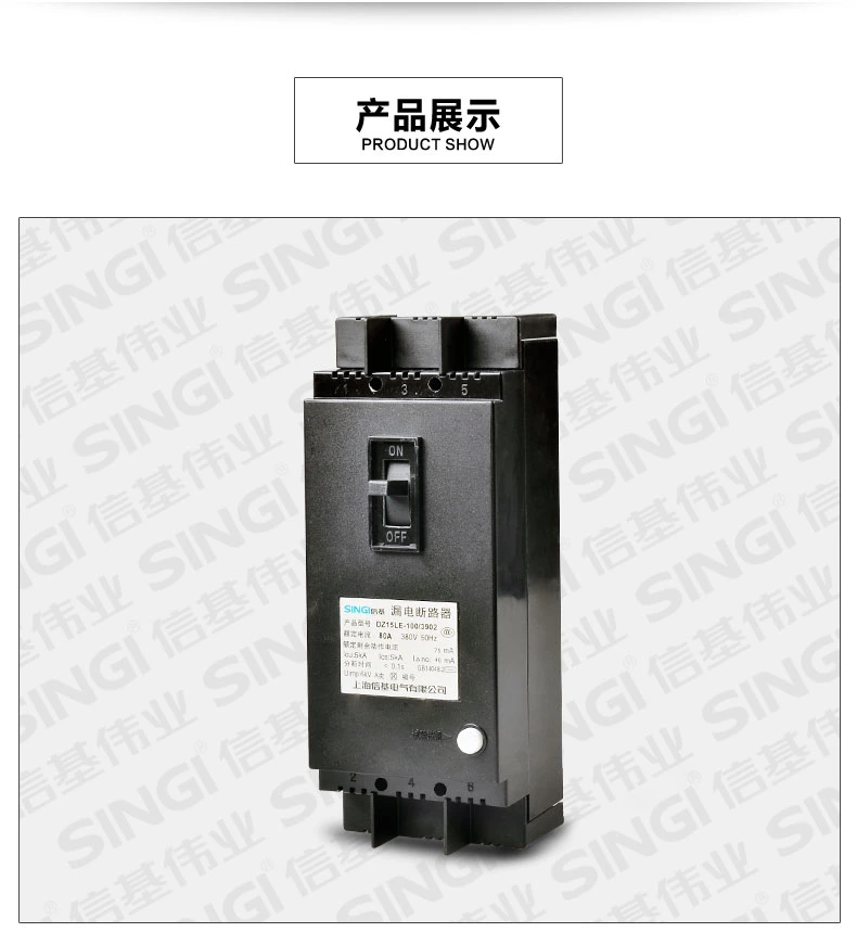 Singi Dz15le-100 2p 25A Electrical Air AC Molded Case Circuit Breaker MCCB