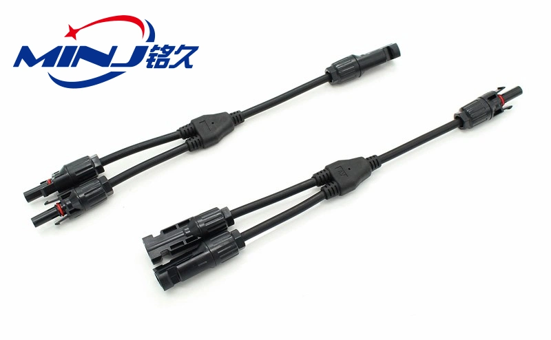 TUV CE IP67 Male to Female Mc4 Y Type Branch Solar Panel Cable Connector for Solar Power System 1000V DC PV Extention Cable