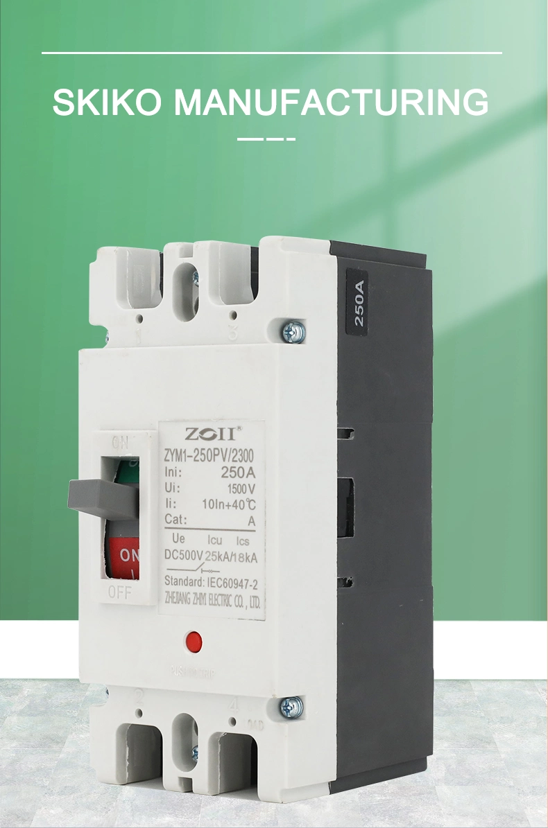 Zoii Electric 1200V 1500V DC Molded Case Circuit Breaker Electronic Solar MCCB 100A 125A