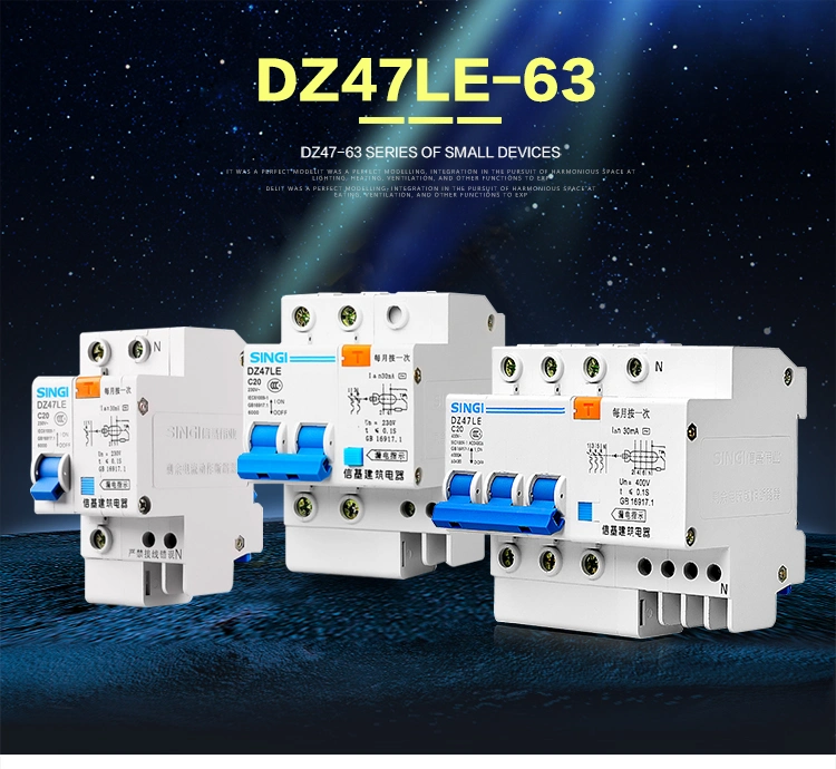 Singi DC Dz47le 6ka 3p 6A Electrical Air Miniature Circuit Breaker MCB
