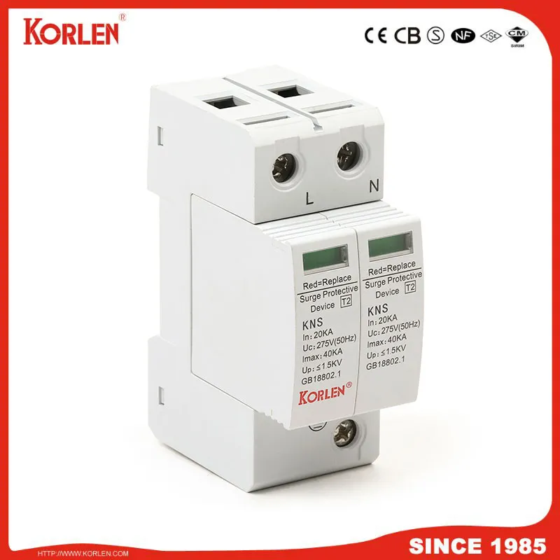 Korlen Surge Protection Device SPD AC 275V Surge Protector 2p 10ka-40ka