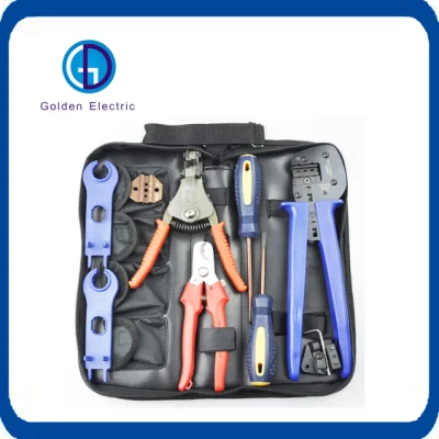 Solar PV Kit Tools for Mc3 and Mc4 Solar Connectors with Crimping+Stripping+Cutting Connectors Multi Hand Tool Set Black Bag