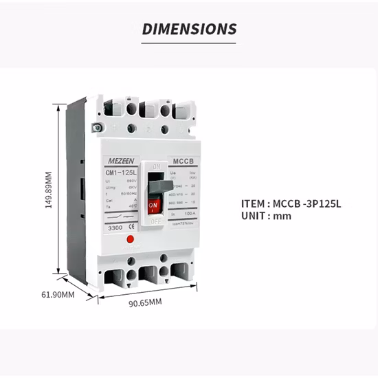 Singi Dz15le-100 2p 25A Electrical Air AC Molded Case Circuit Breaker MCCB